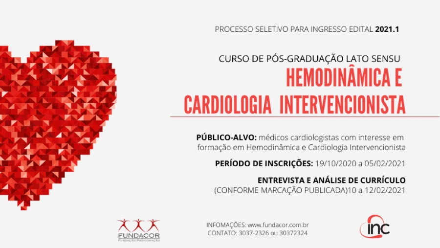 Curso de Pós-graduação Hemodinâmica e Cardiologia Intervencionista INC - 2021